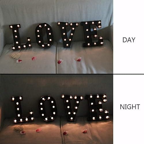 OYCBUZO Light Up Black Alphabet Marquee Letters Sign LED Marquee Number Lights Sign for Night Light Home Bar Christmas Lamp Birthday Party Wedding Decoration T thumbnail 5