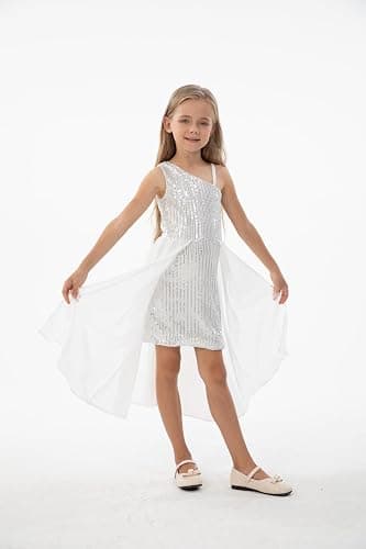 Cutey May Girls Sequin One Shoulder Birthday Party Prom Dress thumbnail 3