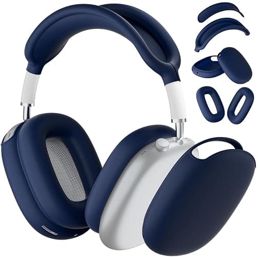 ATUAT for AirPods Max Headphones Case, Protective Silicone Case Cover Skin Accessories Anti-Scratch for Women Men for Apple AirPods Max 2024/2020 (USB-C/Lightning), Midnight Blue - Image 1
