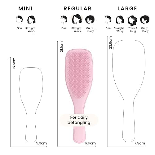 Tangle Teezer Ultimate Detangler Hairbrush - For Wet & Dry Hair - Detangling Brush for All Hair Types - Two-Tiered Teeth Reduce Breakage & Eliminate Knots - Millennial Pink thumbnail 3