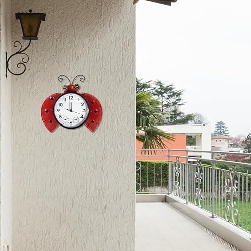 HOBYLUBY Outdoor Clock Silent Non-Ticking, Outdoor Wall Clocks with Thermometer & Humidity, Quartz Clocks Decor for Patio Garden Living Room thumbnail 7