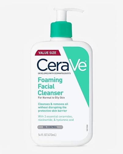 CeraVe Foaming Facial Cleanser, Face Wash for Oily Skin, 16fl oz | Skin Care with Hyaluronic Acid & Niacinamide, Makeup Remover, Daily Face Wash For Men & Women, Fragrance Free, Oil Control thumbnail 9