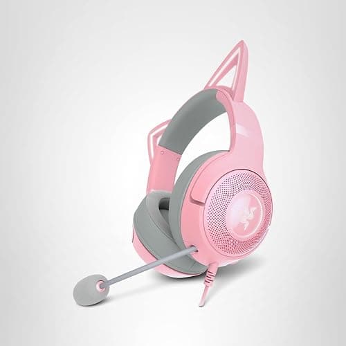 Razer Kraken Kitty V2 USB Wired Headset: Chroma RGB Kitty Ears - Stream Reactive Lighting - HyperClear Cardioid Mic - 40 mm Drivers - 7.1 Surround Sound - Comfortable Ear Cushions - Quartz Pink thumbnail 12