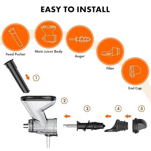 Entsafteraufsatz für KitchenAid Standmixer, Entsafter für Kaltpressen, Entsafteraufsatz mit doppeltem Einfüllschacht, Entsafteraufsatz für KitchenAid thumbnail 7