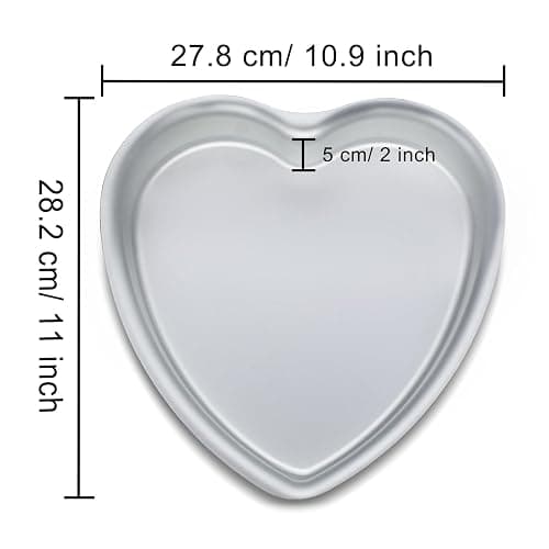 kefyixc 10 Inch Heart Shaped Cake Pans,2 Inch Deep,Aluminum Heart Shaped Cake Pan,Safe Oven,Suitable for party, birthday, gathering, other occasions cake (10 x 2 Inch,Set of 2) thumbnail 3