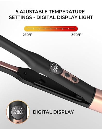 Pencil Hair Straightener, 2-in-1 Mini Hair Straightener, Travel-Size with 4 Adjustable Temperatures,Portable Lightweight Design for Short Hair & Beards thumbnail 6