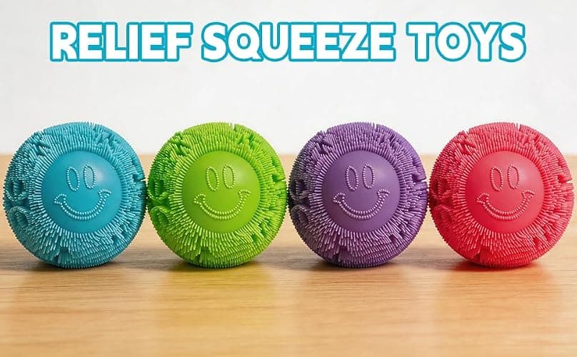 Fuzz Ball Squishy Stress Ball Slow Rising Memory Foam Fidget Squishy Fuzz Balls Adults Anxiety Stress Relief Toys (Blue) thumbnail 8