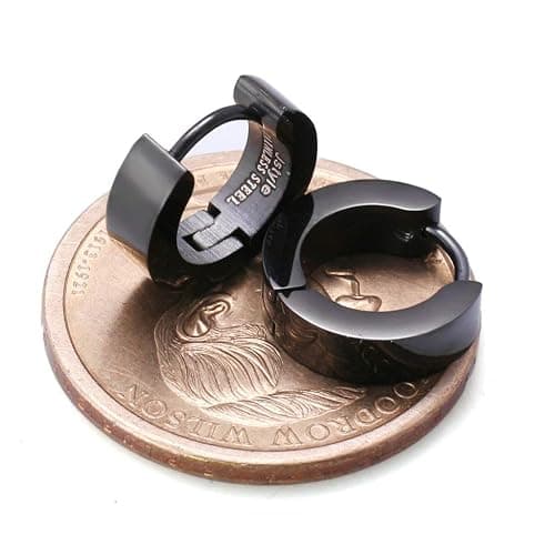 black huggie earrings thumbnail 7