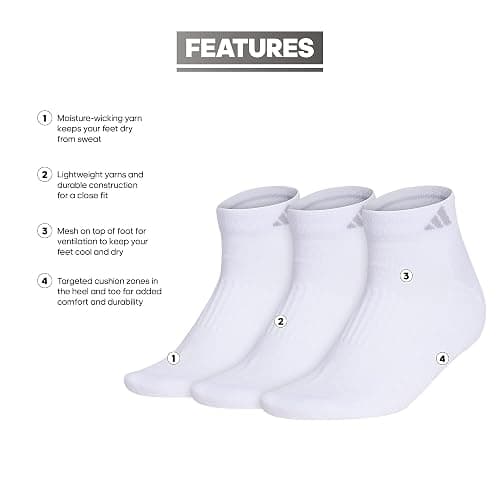 adidas womens Cushioned Low Cut Socks (3-pair) With Arch Compression thumbnail 4
