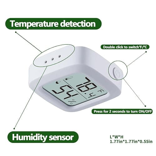 Oasirep 2-Pack Reptile Thermometer and Hygrometer – LCD Digital Temp & Humidity Monitor for Bearded Dragon, Gecko, Snake Tanks, Incubation Boxes, Indoor Pet Habitats thumbnail 2