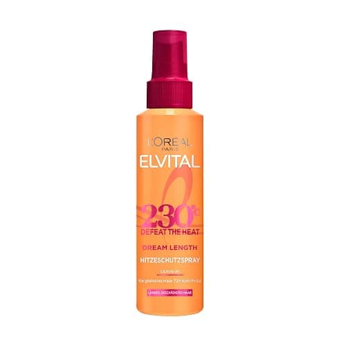 L'Oréal Paris Elvital Hitzeschutzspray für langes, glattes Haar, Leave-In Haarkur gegen Frizz, Ohne Ausspülen, Mit Vitaminen und Rizinusöl, Dream Length Defeat The Heat, 1 x 150 ml - Image 1