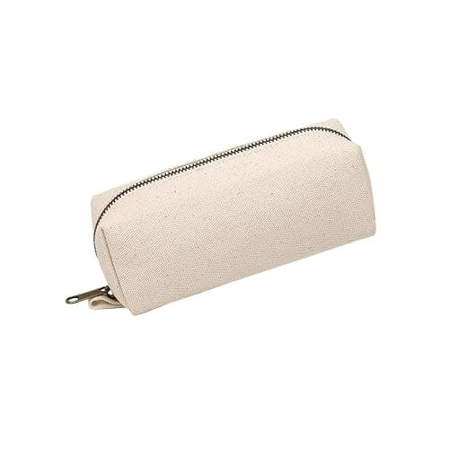YONBEN Pencil Case Durable Cotton Canvas Pouch Bag for Pens Stylish and soft (Beige) - Image 1