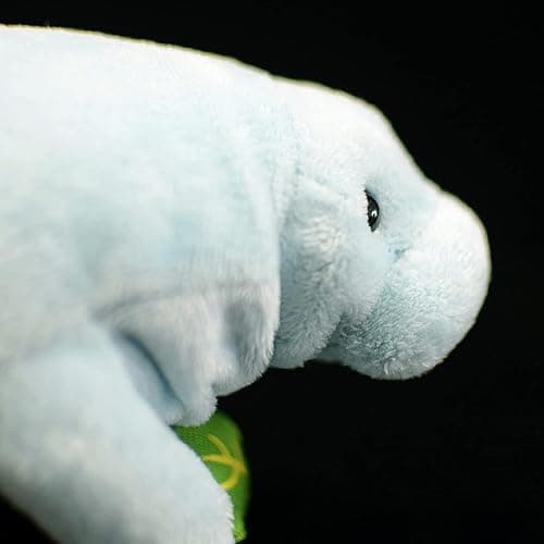 Frankiezhou Home Manatee Plush Toy - Blue 7 inch Lifelike Manatee Stuffed Animal, Soft Realistic Simulation Sea Manatee Animal Plush Gift Collection for Kids thumbnail 6
