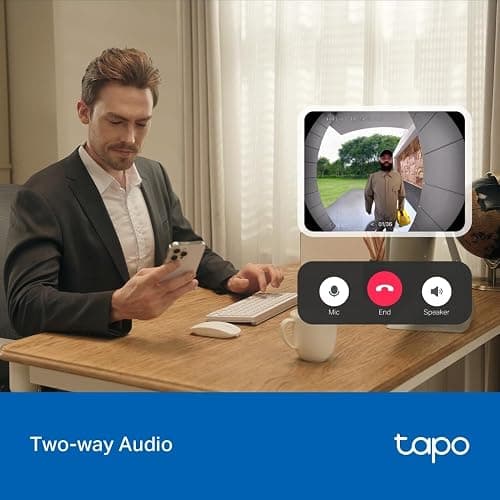 Tapo D205 2K 3MP Battery Doorbell Wireless, No Monthly Fee,160° FOV Ultra-Wide,Video Doorbell Wireless,2 Way Audio, TP-Link AI Detection,180 Days Battery,IP54,APP Control, Alexa/Google Home thumbnail 8