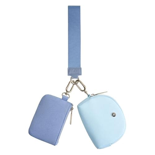 KeyChain Wallet Wristlet Wallets For Women Mini Zip Dual Pouch Wristlet - Image 1