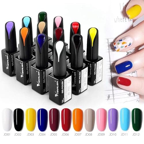 VENALISA 15ml Gel Nail Polish, Pure White Color Soak Off UV LED Nail Gel Polish Nail Art Starter Manicure Salon DIY at Home, 0.53 OZ thumbnail 5