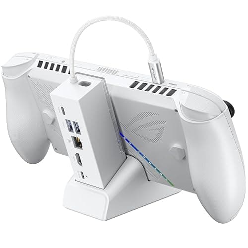 JSAUX Docking Station for ROG Xbox Ally X (2025)/ROG Ally X/ROG Ally/Steam Deck/Legion Go, 6-in-1 Dock with HDMI 4K@120Hz, Gigabit Ethernet, USB A & USB C 3.2 Gen 1, 100W Charging - HB0609 White - Image 1