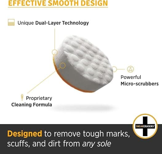 SneakERASERS Sole and Sneaker Cleaner - Premium Shoe Cleaning Kit with Dual-Sided Sponges - Effective Shoe Cleaner for White Sneakers, Tennis Shoes - Easy, Gentle Rub Design, 10 Pack thumbnail 3