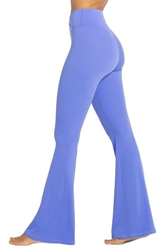 Sunzel Flare Leggings, Crossover Yoga Pants with Tummy Control, High-Waisted and Wide Leg thumbnail 3