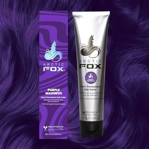 ARCTIC FOX 100% Vegan & Cruelty Free Vibrant Semi Permanent Hair Colour Dye - Purple Madness 165 ml e thumbnail 2