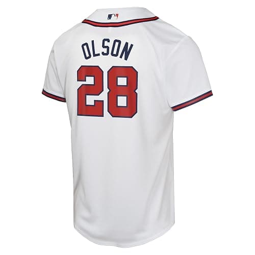 Matt Olson Atlanta Braves MLB Kids Youth 8-20 White Home Player Jersey thumbnail 3
