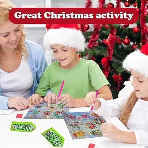 Labeol Diamond Art Kits for Kids Boys and Girls Ages 6-8-10-12 Easy to DIY Creative Diamond Art Sticker Craft by Numbers Kits for Kids and Adult Beginners (Christmas) thumbnail 5