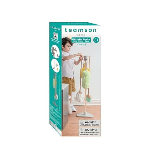 Teamson Kids Little Helper 6-pc. Wooden Toy Household Cleaning Supply Set with Organizing Stand thumbnail 7
