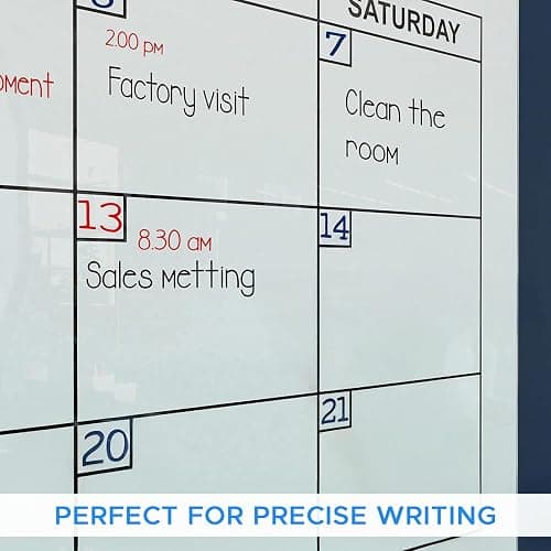Magnetic Glass Whiteboard Monthly Planner 34”x46” Dry Erase Wall Calendar Large Glass Whiteboard Calendar for Home & Office thumbnail 4