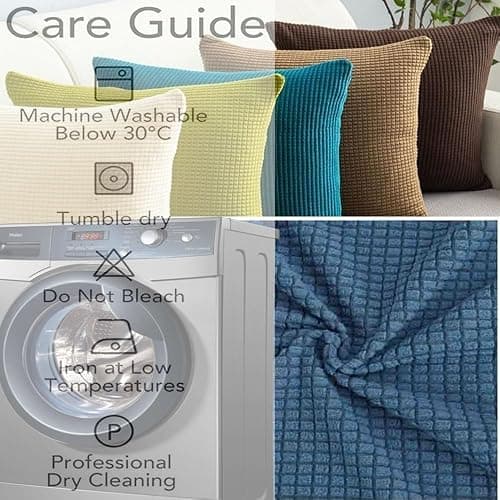 Super King Size Pillow Cases,Square Extra Large Cushion Covers 90x90,70x70,80x80 Cm Soft Stretch Pillow Cover With Invisible Zipper Decorative Pillowcases For Sofa Couch(Light Grey,60x60 cm (1pc)) - 60x60 cm (1pc) - Light Grey thumbnail 6