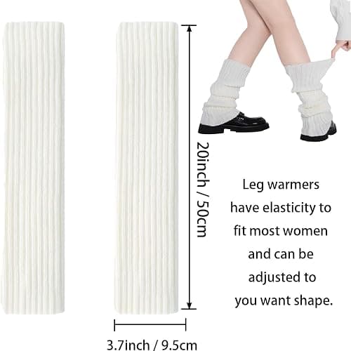 MPINOI Leg Warmers for Women Winter - Leg Warmers y2k 80s Neon Ribbed leg socks outfit for Eighty's Party Sports Yog thumbnail 2