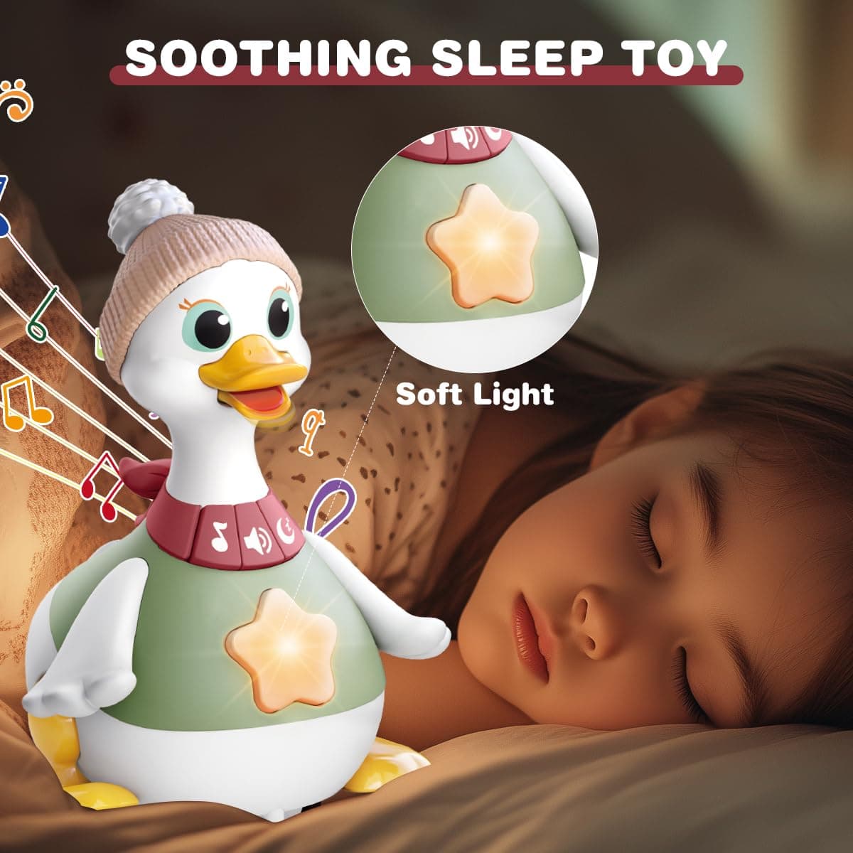 KaeKid Baby Toys 6-12 Months Musical Dancing Duck Toy Set with Music & Lights, Tummy Time Toys, Crawling and Interaction Modes, 1 Year Old Girl Boy Baby Christmas Birthday Gifts thumbnail 3