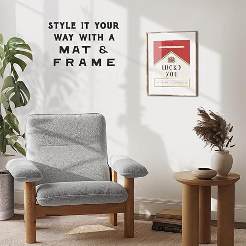 Cute Aesthetic Trendy wall decor - Lucky You Gallery Wall Art & Decor - 70s Retro Vintage Minimalist Modern art - Funky Decor - Maximalist Eclectic Home Decor - Preppy Positive Quotes Posters 8x10 thumbnail 6