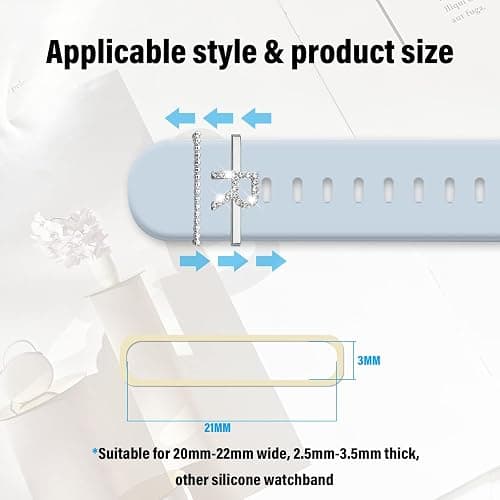 Kakurookie Decorative Rings Loops Compatible with Apple Watch Silicone Bands Charms 49mm 45mm 44mm 42mm 41mm 40mm 38mm iWatch Series 10 9 8 7 6 5 4 3 2 1 SE 2 Ultra 2 Charms Accessories (No Band) thumbnail 5