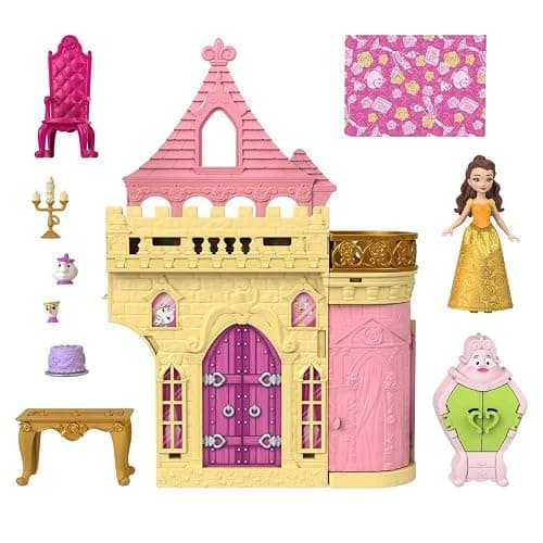 Mattel Disney Princess Toys, Storytime Stackers Belle's Castle, Stackable Doll House with Small Doll & 9 Pieces, Inspired by The Disney Movie thumbnail 6