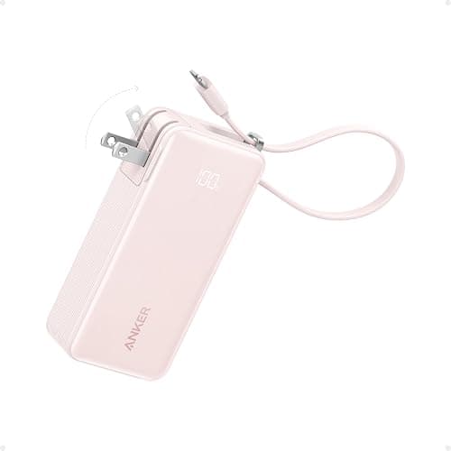 Anker Nano 3-in-1 Power Bank, Foldable AC Plug, 10,000mAh, 30W Two-Way Fast Charging, Built-in Lightning Cable (Not for iPhone 16/15 Series), Compatible with iPhone 14 Series, AirPods, and More - Image 1