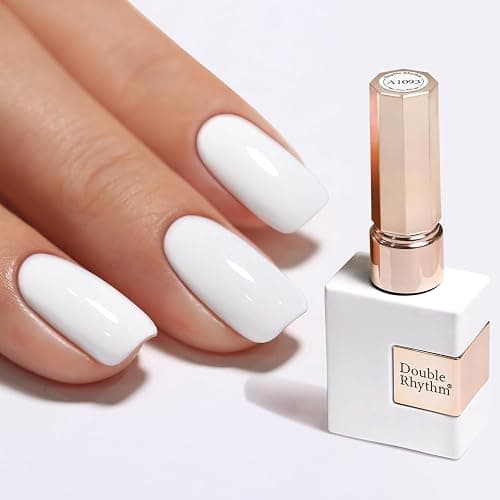Double Rhythm 15ML Gel Nail Polish Pure Sheer Same Color Same Bottle Soak Off Gel Polish Art Manicure Salon DIY at Home for Women (White-A1093) - Image 1