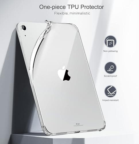 MoKo Clear Case for iPad (A16) 11th Generation 2025 11-inch/10th Generation 2022 10.9 inch, Lightweight Soft TPU, Anti-Scratch Ultra Slim Protective Tablet Cover, Shockproof Impact Resistant, Clear - Clear thumbnail 3