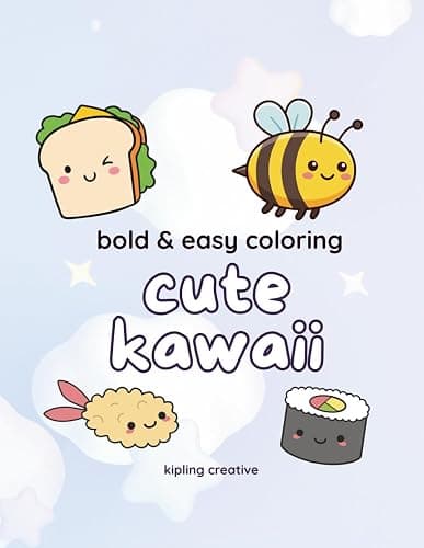 Cute Kawaii Coloring Pages (Large Print Bold + Easy Coloring) - Image 1