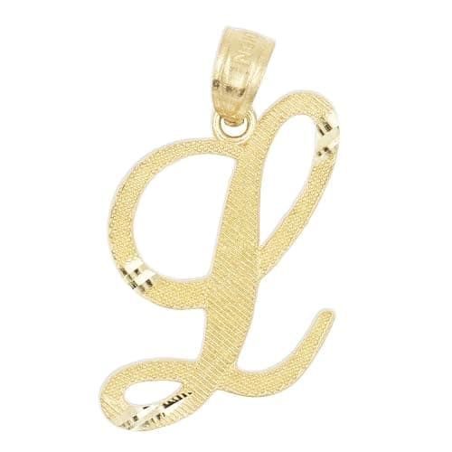 Ice on Fire Jewelry 10k Gold Initial Pendant - Image 1