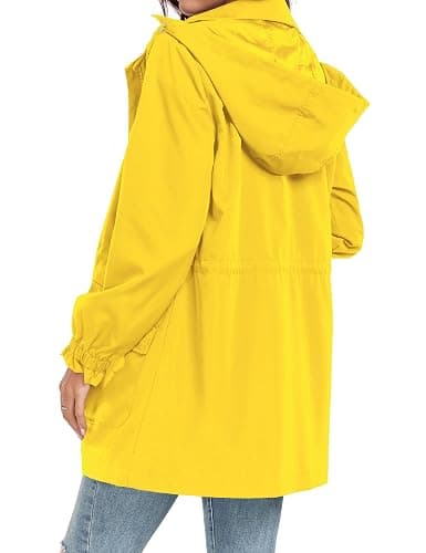 Bloggerlove Women Rain Jacket Waterproof Raincoat with Hood Lightweight Outdoor Windbreaker thumbnail 2
