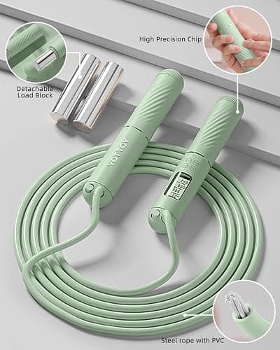 YOTTOY Skipping Ropes for Adults -Cordless Counter Jump Rope with Large Cordless Ball-Weighted Jump Rope for Women with LCD Display thumbnail 6