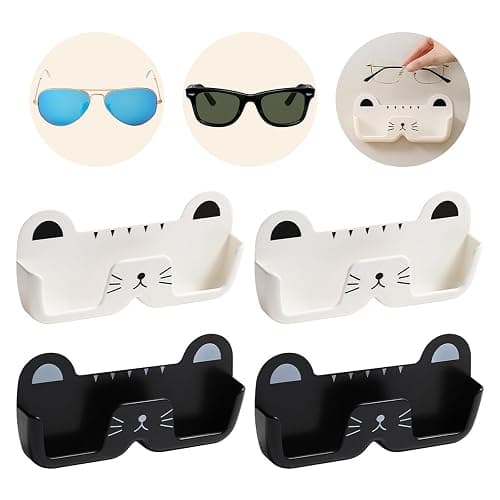 Suuwwn Brillenablage Wand, 4 Stück Brillenhalter Wand, Wand Brillenaufbewahrung, Sonnenbrillen Aufbewahrung Organizer Wandmontage zum Brille Sonnenbrillen - Image 1