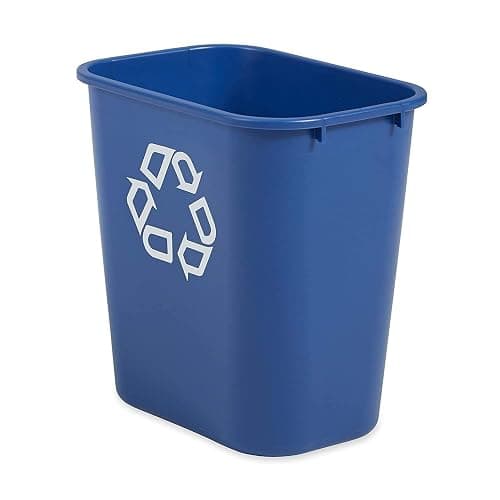 Rubbermaid Commercial Products Deskside Recycling Can, 7-Gallon/28-Quart, Blue Recycling Symbol, Plastic, for Bedroom/Bathroom/Office/Under Desk/Sink, Pack of 4 thumbnail 3