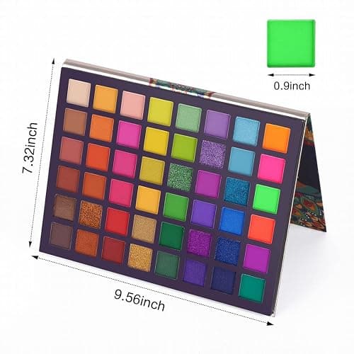 UCANBE EXOTIC FLAVORS Neon Eyeshadow Makeup Palette - 48 Colorful High Pigmented - Rainbow Matte Shimmer Glitter Eye Shadow Make Up Pallet Gift Set thumbnail 6