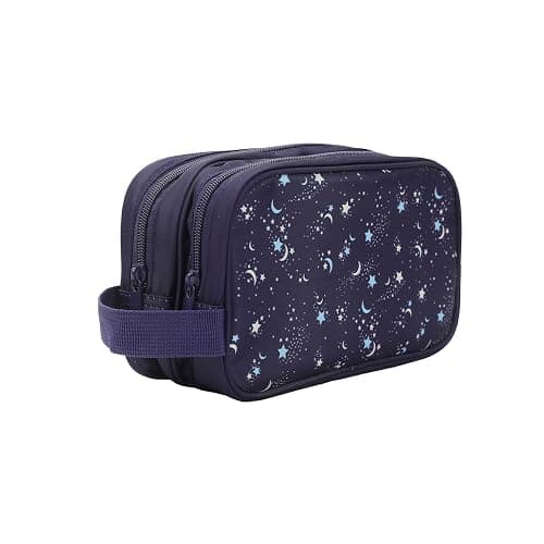 Bioworld Night Sky Dual Compartment Navy Toiletry Cosmetic Kit - Image 1