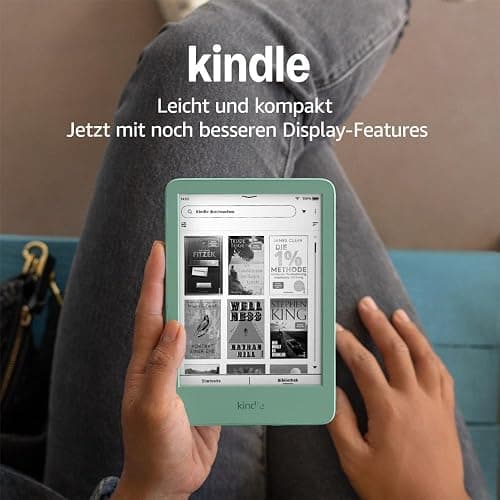 Amazon Kindle (16 GB) – Der leichteste und kompakteste Kindle, mit blendfreiem Bildschirm, schnellerem Umblättern, anpassbarem Frontlicht – ohne Werbung – matchagrün + Kindle Unlimited thumbnail 7