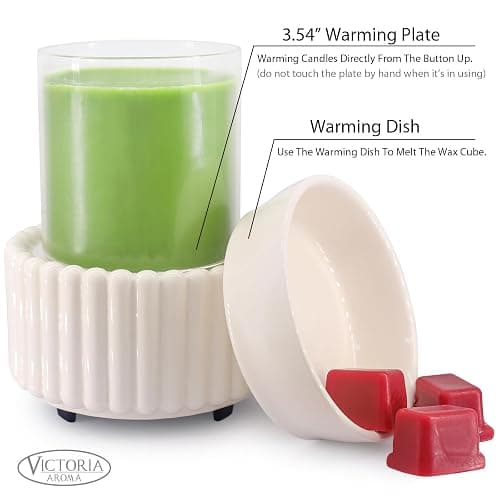 VICTORIA AROMA Ceramic Wax Melt Warmer 3-in-1 Candle Wax Warmer for Scented Wax Melter Electric Fragrance Wax Burner for Home Office Bedroom Gift & Decor… thumbnail 3
