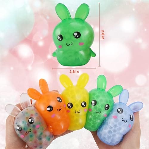 Easter Basket Stuffers,Easter Basket Essentials,5pcs Squishy Easter Bunny Stress Balls for Adults,Easter Stress Relief Fidget Balls,Easter Party Favors Easter Basket Ideas Gifts (5pcs-C) thumbnail 2