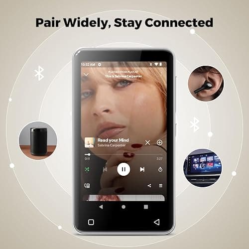 MP3 Player with Bluetooth and WiFi 80GB, innioasis MP3 Player for Kids with spotify, Spotify Kids, Pandora, Amazon Music, 4 inch Full Touch Screen Music Player, Android MP4 Player White thumbnail 7
