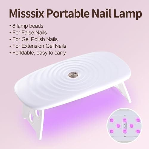 Misssix Short Almond Gel Nail Tips Kit, 360Pcs Pre Etched Clear gel x Fake Nails, Full Cover False Nail 9-in-1 Gel Glue and Portable Mini U V Nail Lamp for Women 12 Sizes thumbnail 5